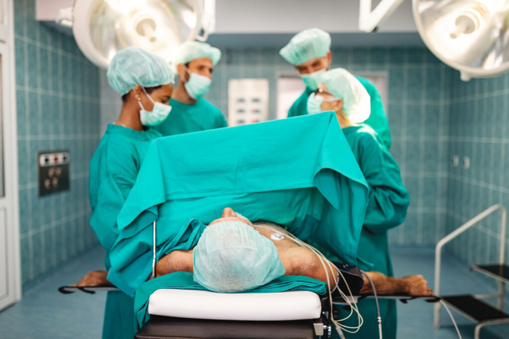 man undergoing surgery
