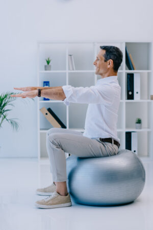 Practicing good posture at work