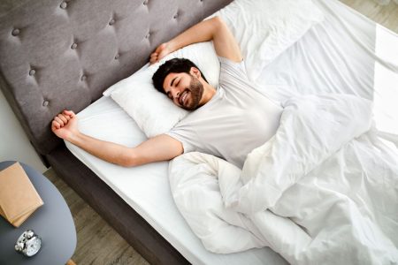 man sleeping comfortably