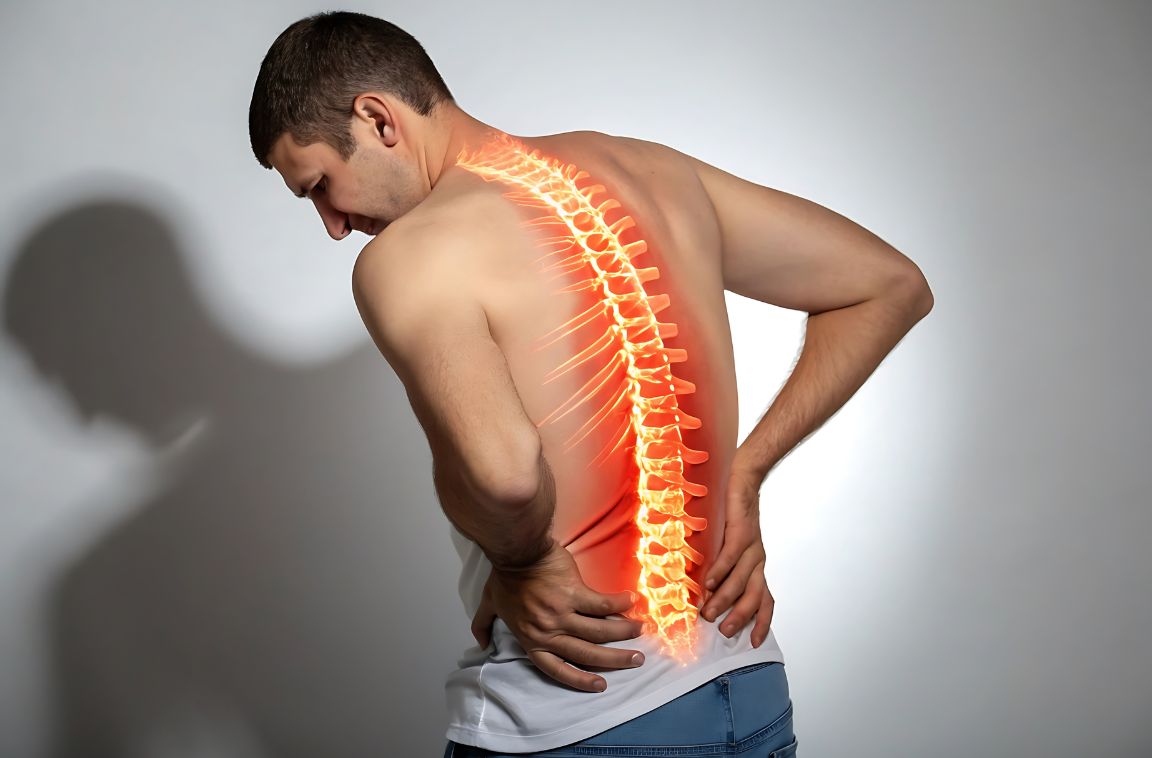 mechanical vs muscular back pain man with back pain