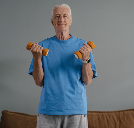 older man working out